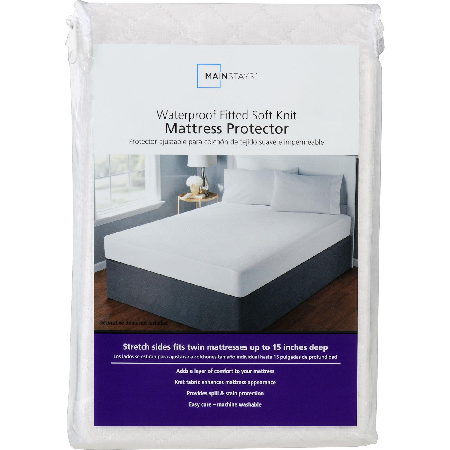 Mainstays Waterproof Fitted Soft Knit Mattress Protector | Walmart Canada