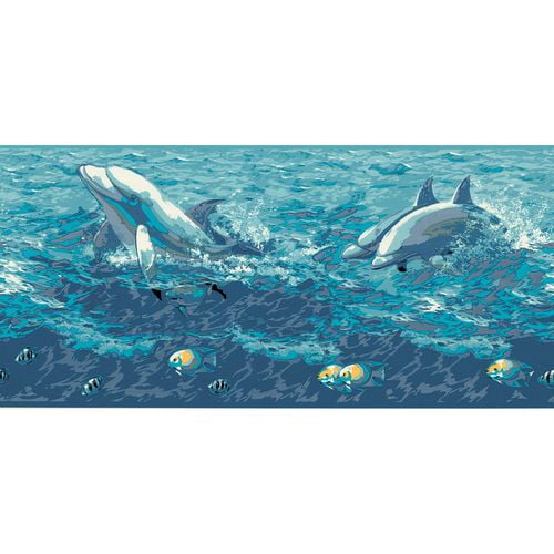 Papier Peint Bordure de dauphins