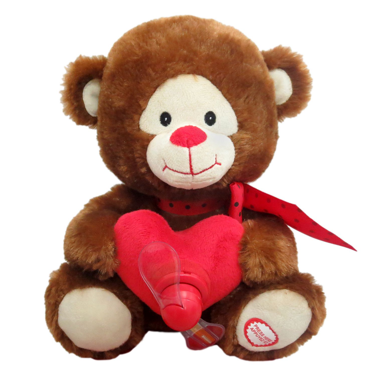 Valentine Bear Holding Fan Plush Toy 