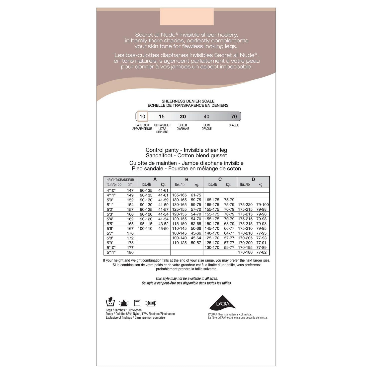 Secret® All Nude Bas-Culotte 1pk