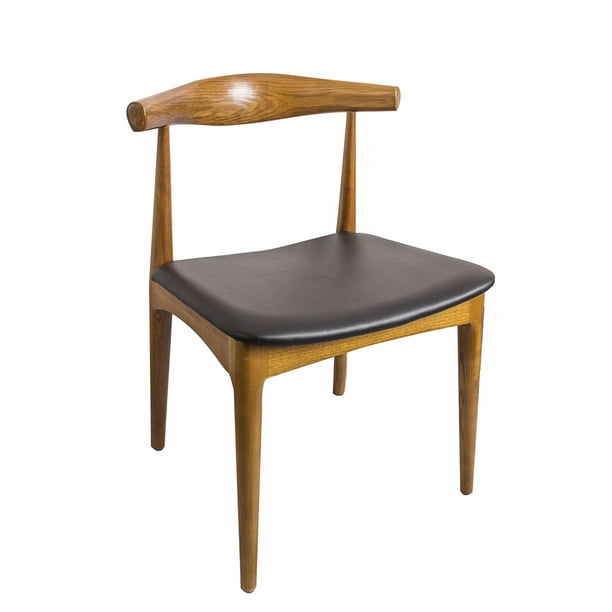 Chaise de salle à dîner avec coude Nicer Furniture avec cadre en bois de frêne et en simili-cuir