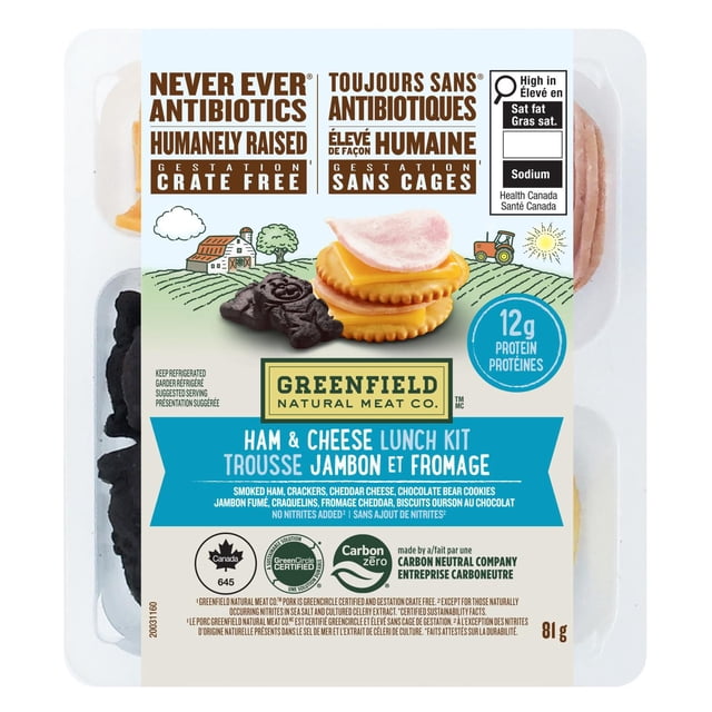 Greenfield Natural Meat Co Natural Ham & Cheese Lunch Kit, 81 g