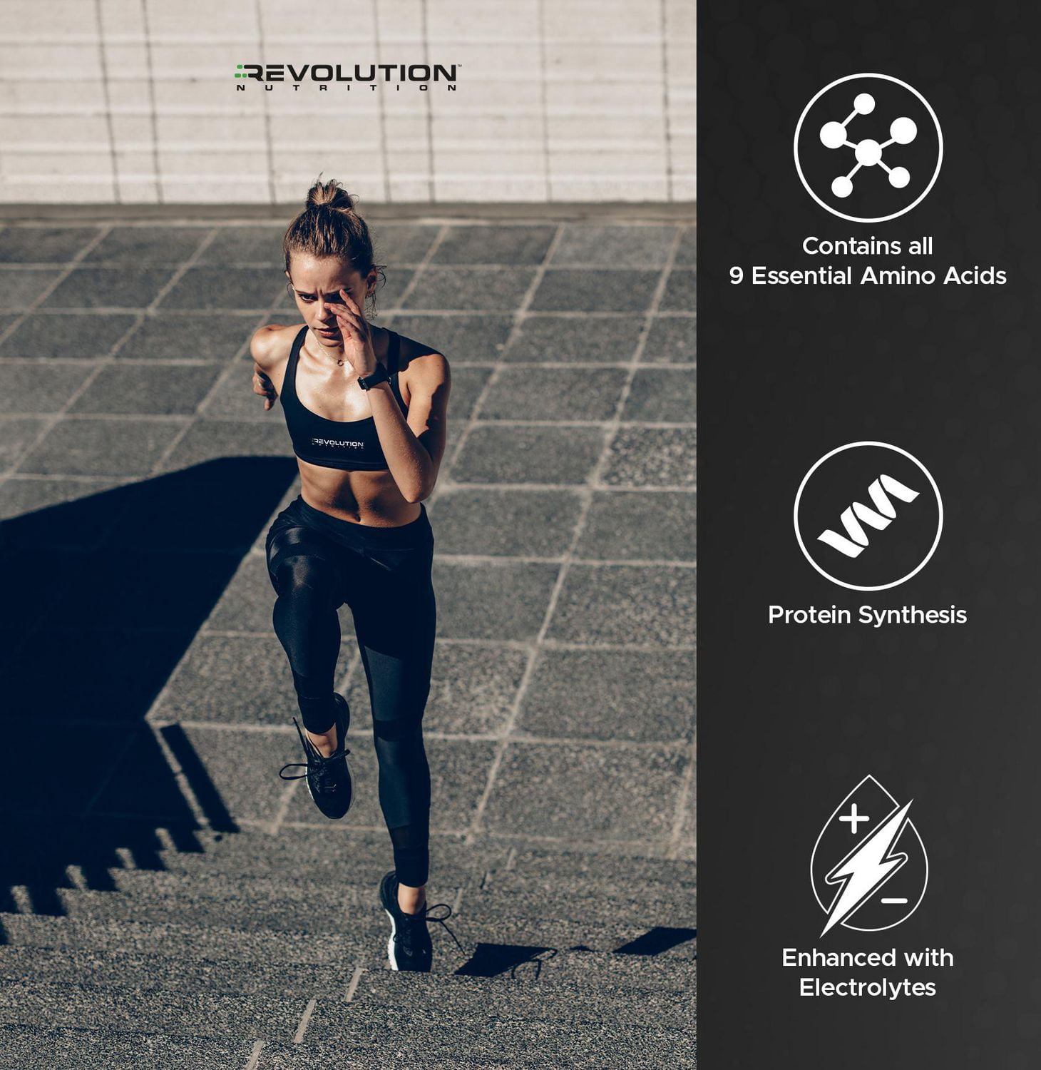 Revolution Nutrition, Poudre Pure EAA, Acides Aminés Essentiels pour la Récupération Post-Workout, Sans Gluten, Zéro Calorie, Zéro Sucre, avec Électrolytes, 5 g d’EAA par Portion, Ceintures Arc-en-Ciel, 240 g (26 Portions)