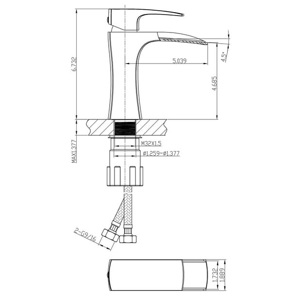 American Imaginations 18.25-in. W CUPC Rectangle Undermount Sink Set in Biscuit - Black Hardware - Overflow Drain Incl.