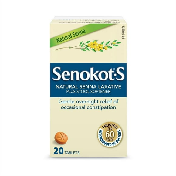 Senokot•S Natural Senna Laxative plus Stool Softener 20 Tablets, Natural Laxative