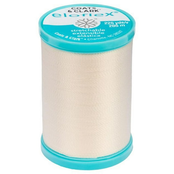 Coats & Clark Eloflex Stretchable Thread (27) Natural Sews soft and secure holds.