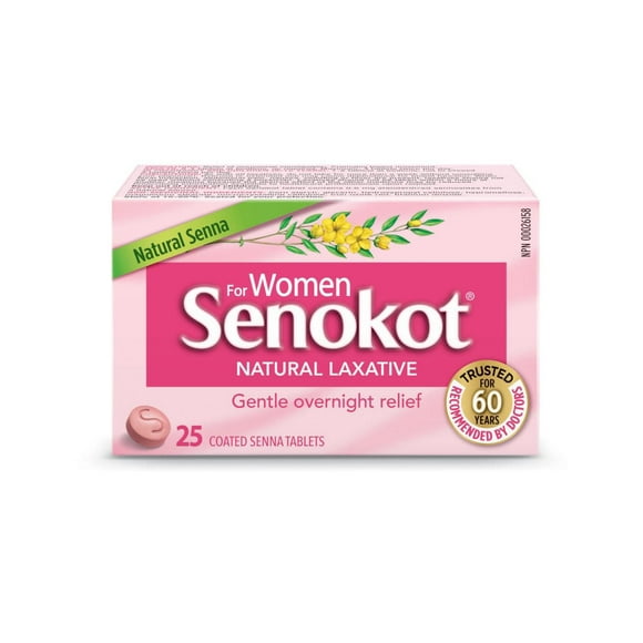 Senokot Coated Senna Tablets for Women 25 Tablets, Natural Laxative
