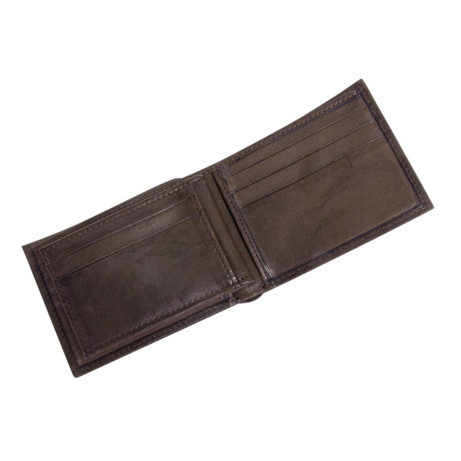 R70 Men's Genuine Slimfold Brown Wallet with Pull Id