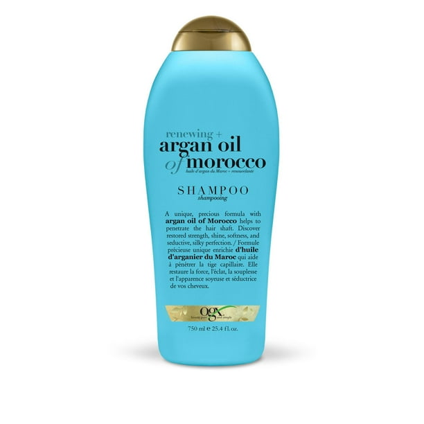 OGX Shampooing en format salon de coiffure huile d' argan du Maroc + renouvelante 750 ml