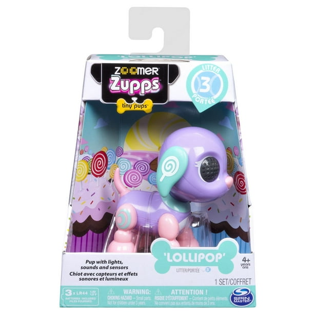 Zoomer Zupps Tiny Pups, Poodle Jellybean, Litter 3 - Interactive Puppy with Lights, Sounds and Sensors