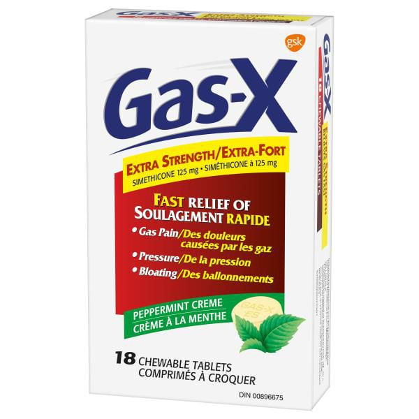 Gas-X Extra Strength Fast Gas Relief Chewables, 18 tablets Peppermint