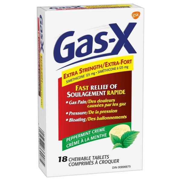 Gas-X Extra Strength Fast Gas Relief Chewables, 18 tablets Peppermint