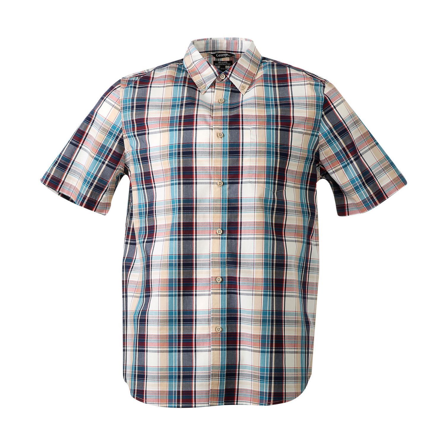 George Men's Short-Sleeve Button-Down Woven Shirt | Walmart Canada