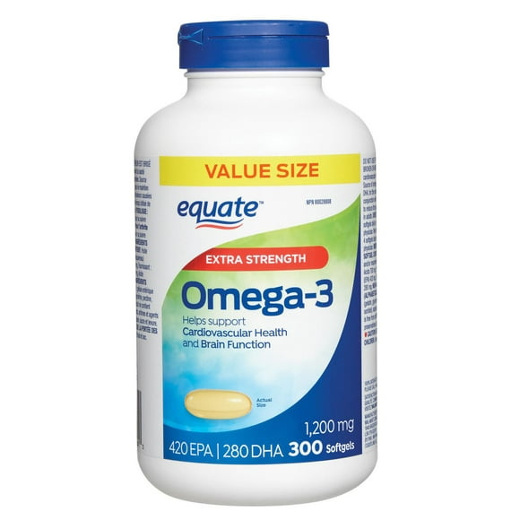 Equate Extra Strength Omega-3, Value Size, 1,200mg (420 EPA, 280 DHA)