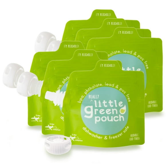 Little Green Pouch - Reusable Food Pouch - 6 Pack (100 ml)