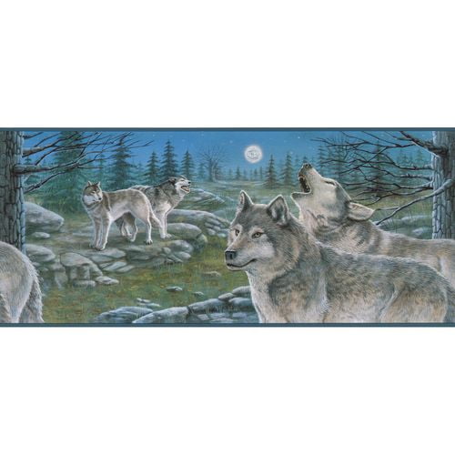 Papier Peint Bordure de loups