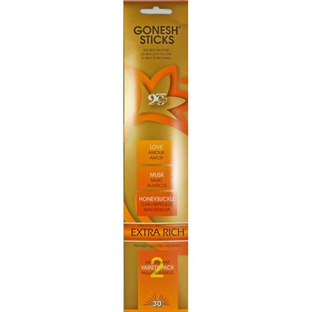 Gonesh Incense Sticks Variety No. 2 (Love, Musk, Honeysuckle), Pack