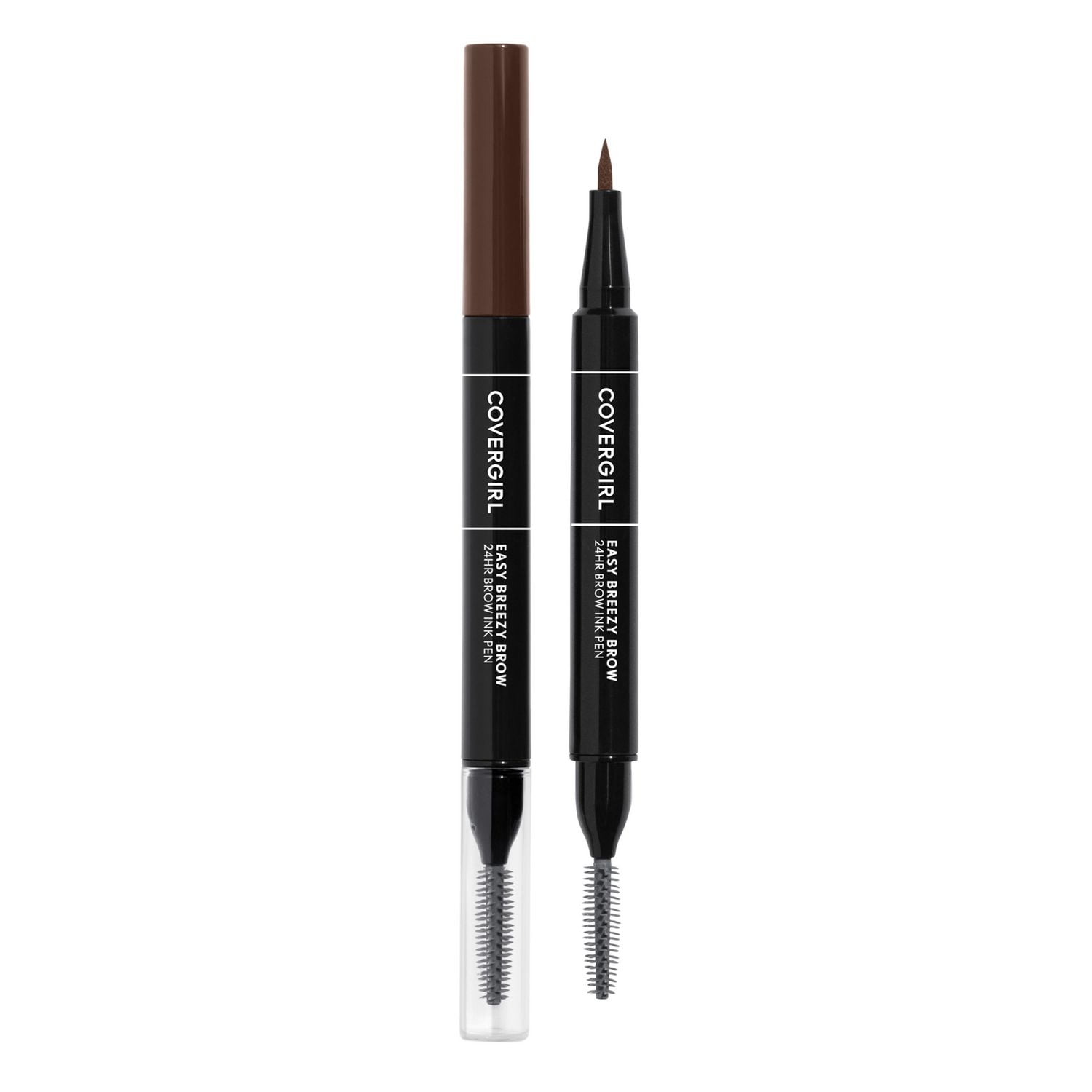 COVERGIRL Easy Breezy Brow 24HR Brow Ink Pen™, dual applicator, ultra-precise felt-tip, spoolie comb, water-resistant, lightweight, 100% Cruelty-Free, Eyebrow pen that lasts 24hrs