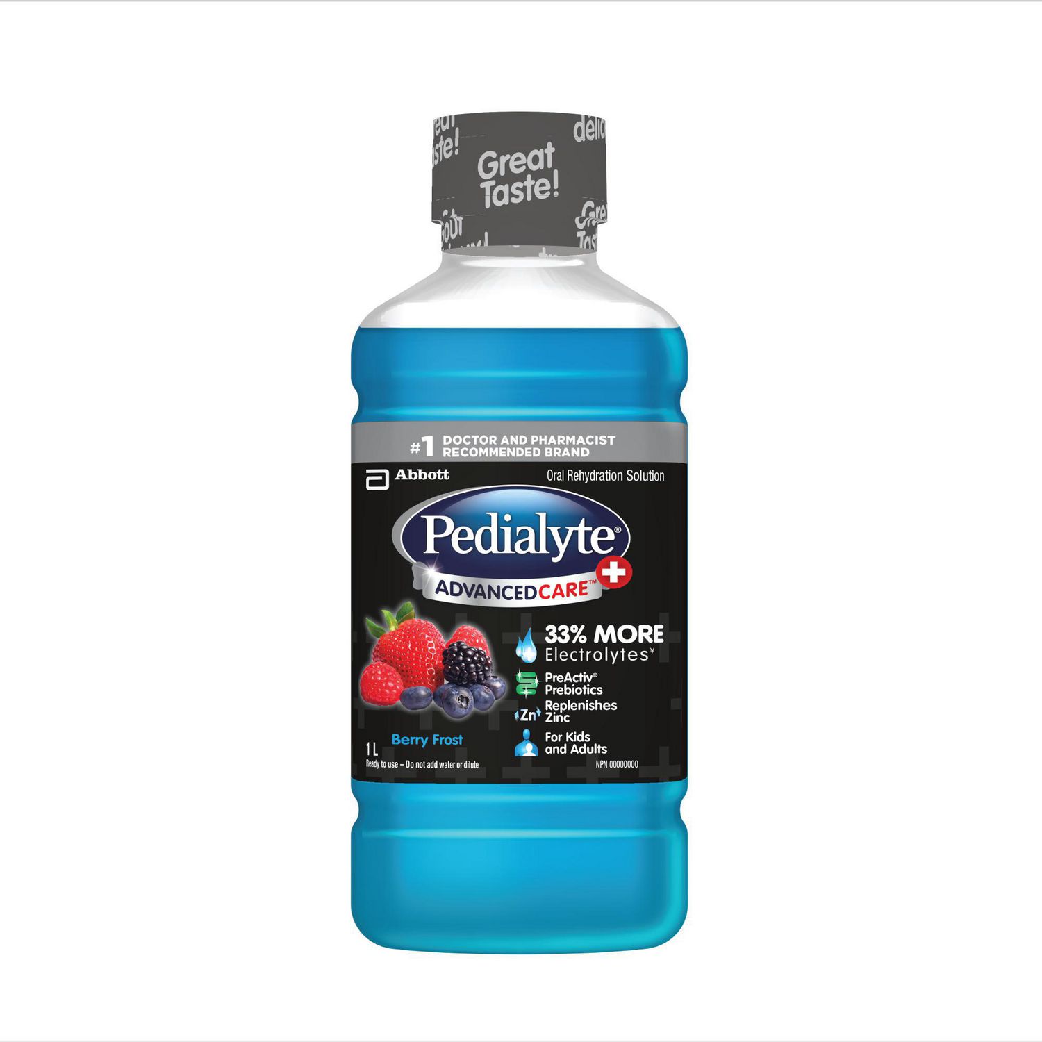 Boisson D'électrolytes Pedialyte Advancedcare Plus, Baies Givrées,  Bouteille De 1 L | Walmart Canada