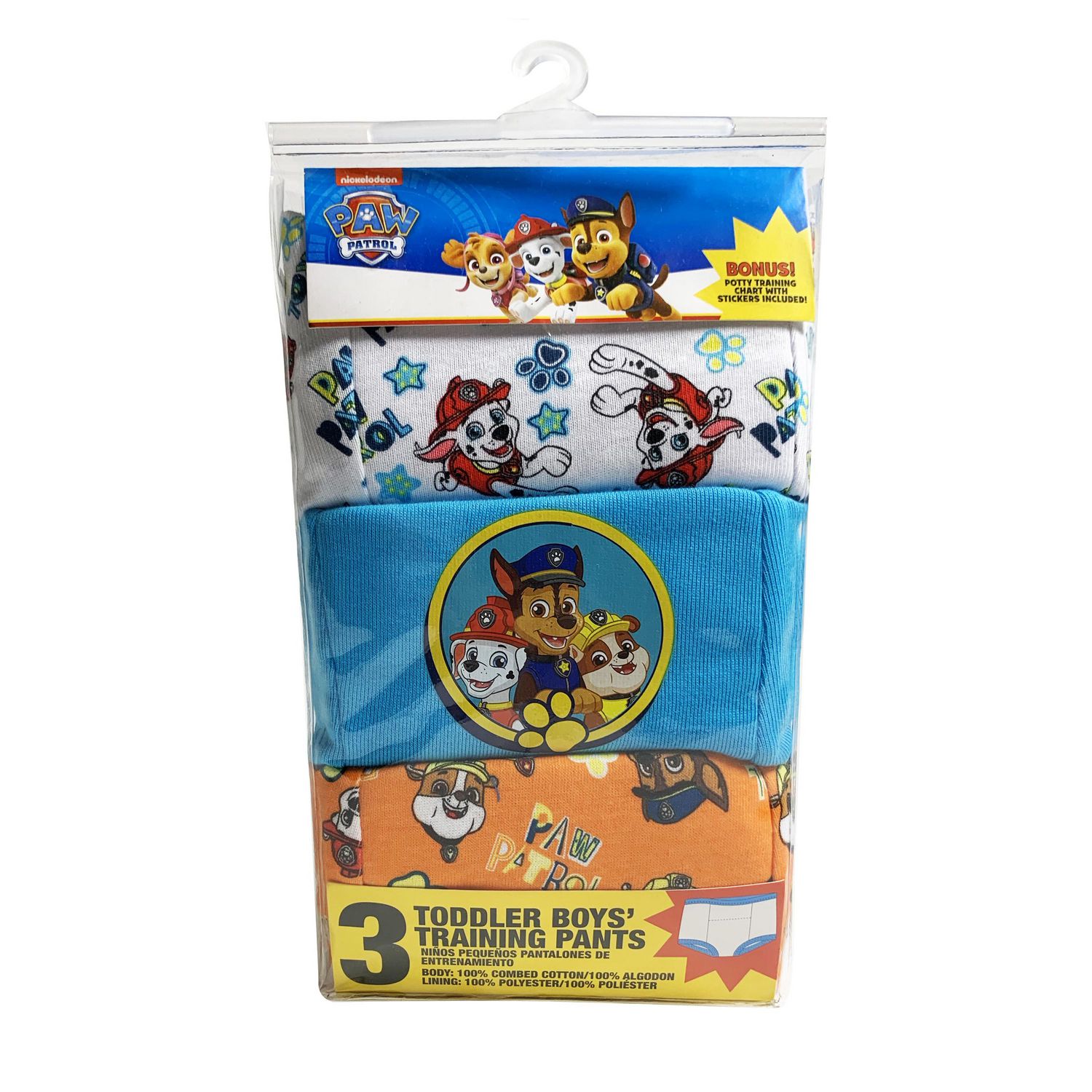 Paw Patrol Potty Training Pants Underwear, 3-Pack (Toddler Boys)
