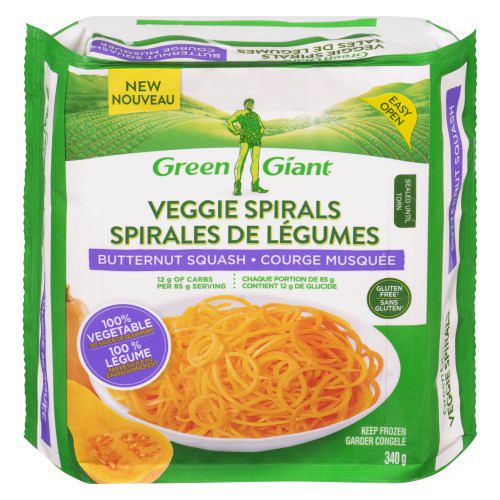 GREEN GIANT* VEGGIE SPIRALS BUTTERNUT SQUASH 340g. Noodles with a veggie twist. Enjoy these
