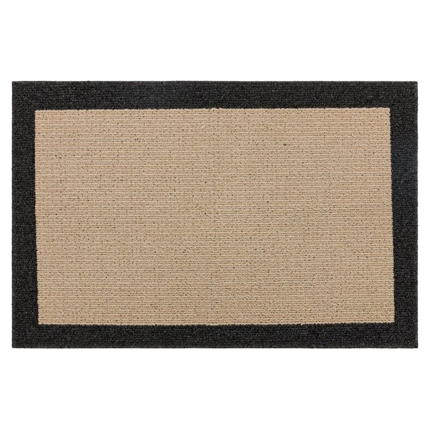 Hometrends Borderwell Polyester Accent Rug, Grey, 30