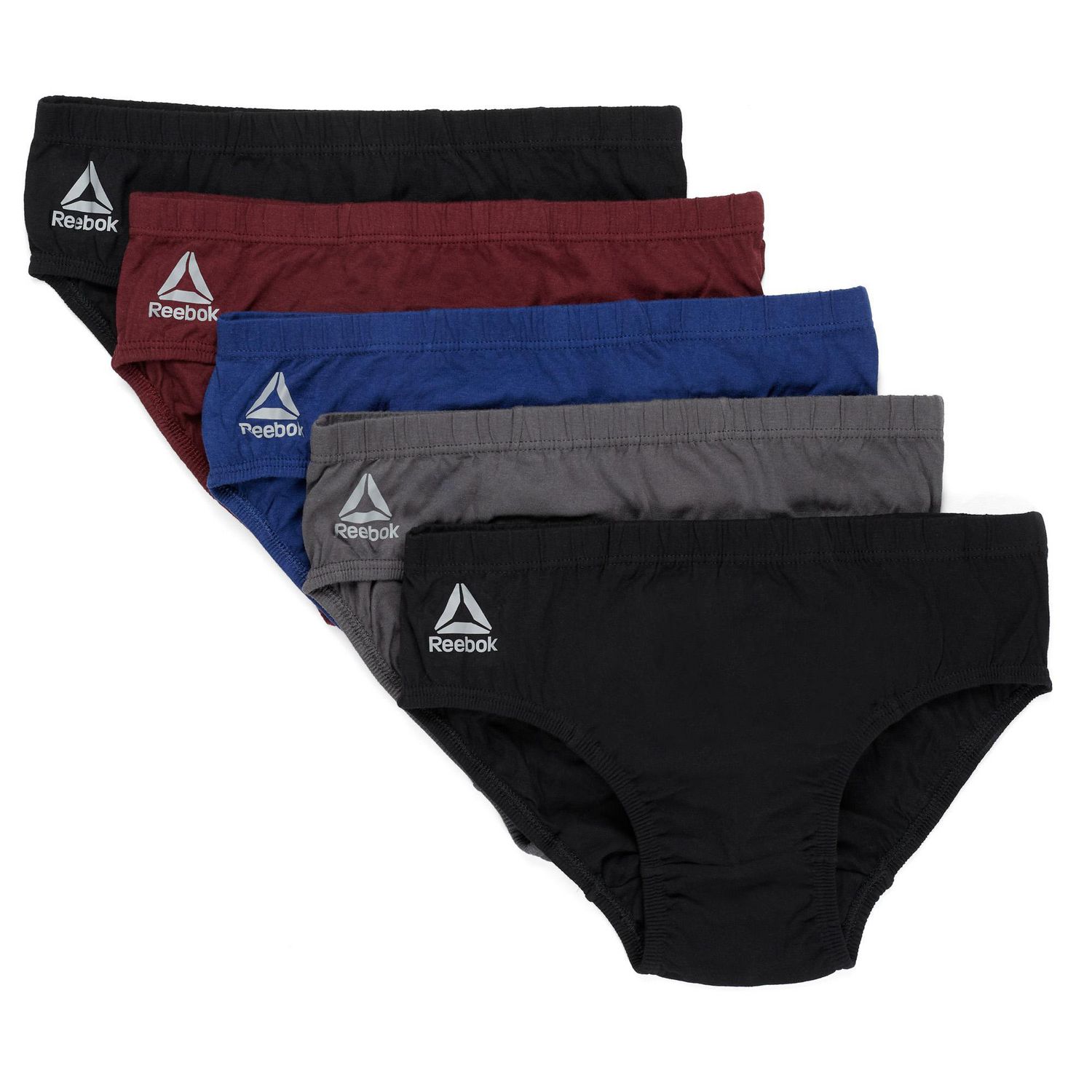 Reebok Men’s Underwear – Quick Dry Performance Low Rise Briefs (10 Pack),  Size Small, Black/Red/Charcoal/Navy