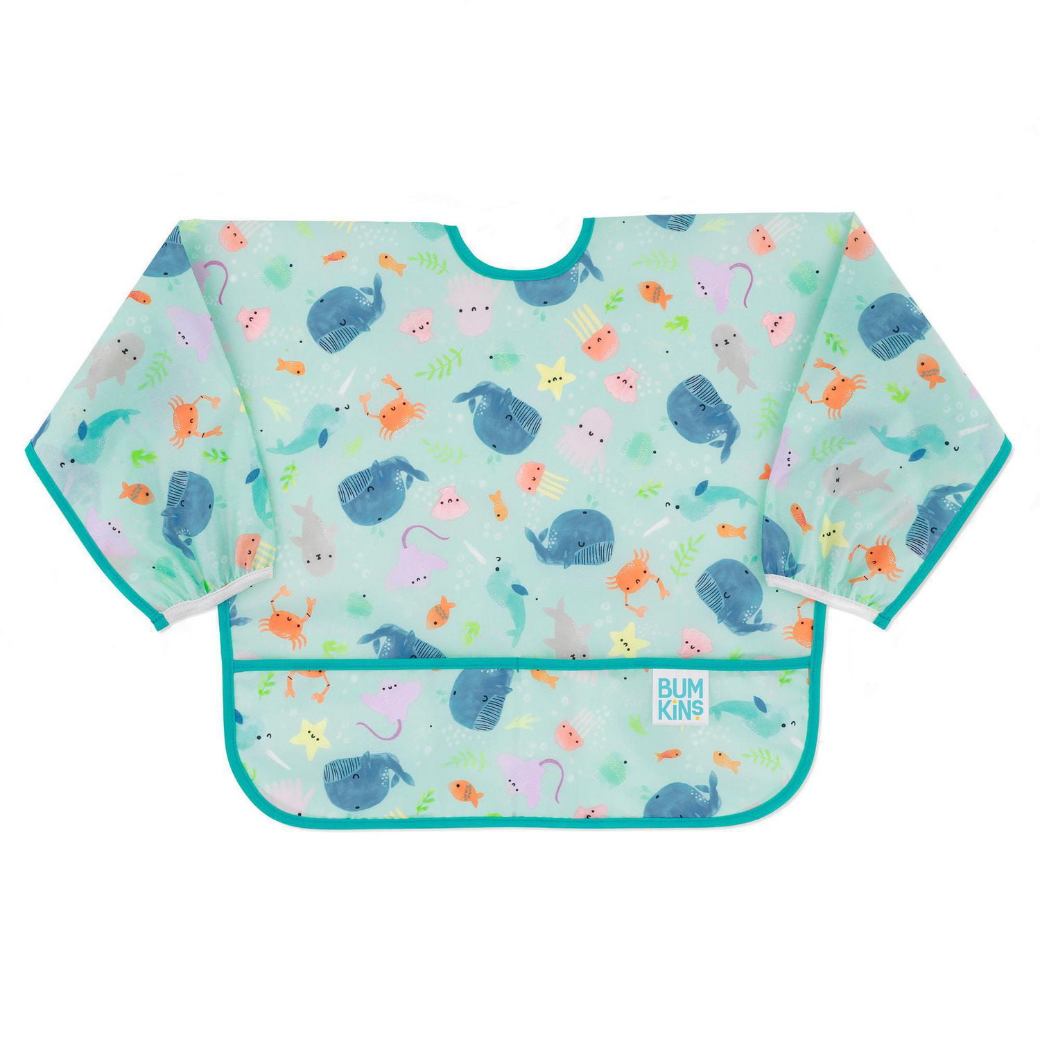 Bumkins - Baby, Toddler - Ocean Life Sleeved Bib - Waterproof - Feeding ...