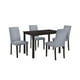 K-LIVING Ensemble de table à manger rectangulaire Dawn avec 4 chaises en gris – image 2 sur 4