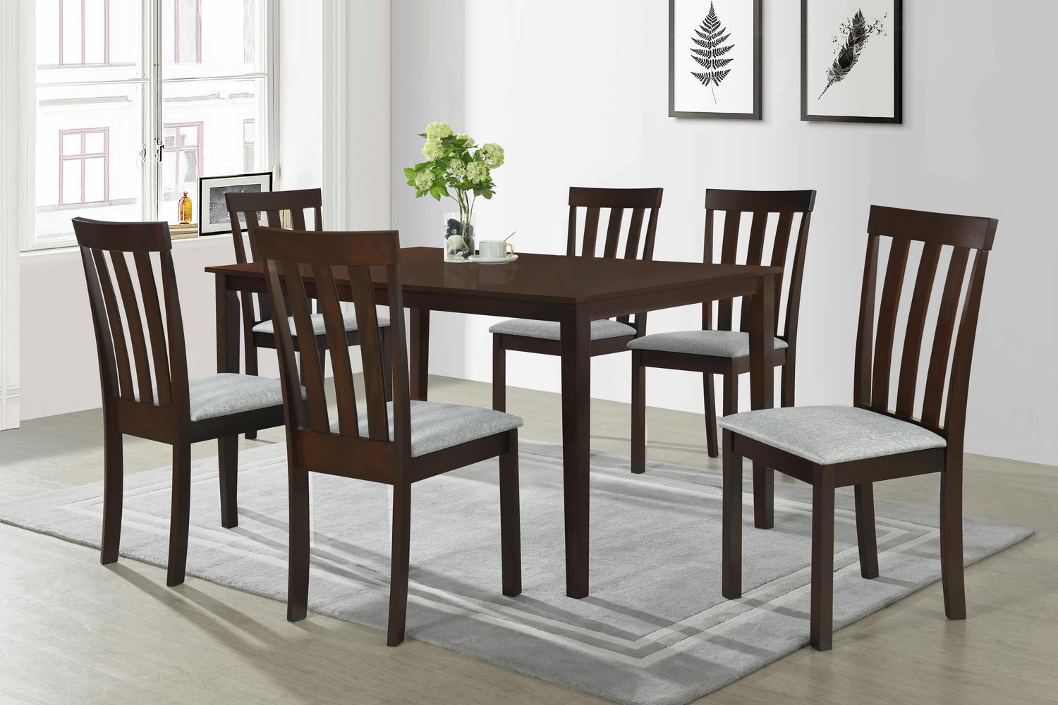 K LIVING Diana Rectangular Dining Table Set with chairs Table