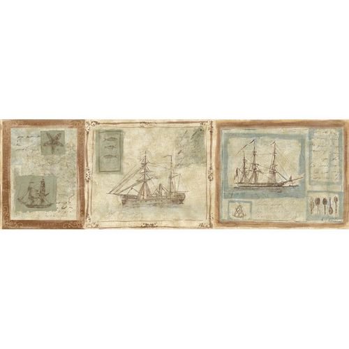 Papier Peint Bordure collage de navires antiques