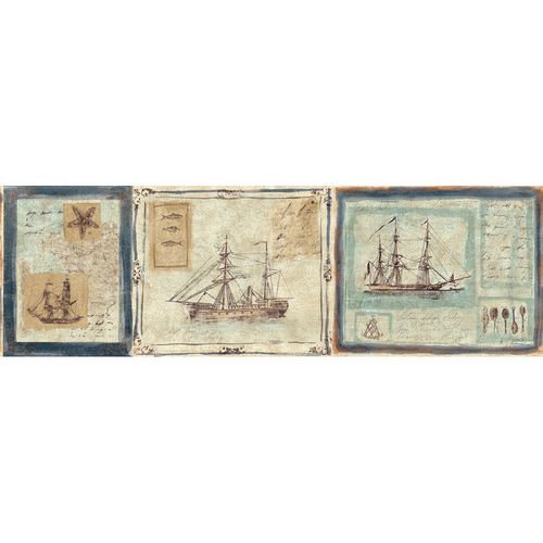 Papier Peint Bordure collage de navires antiques