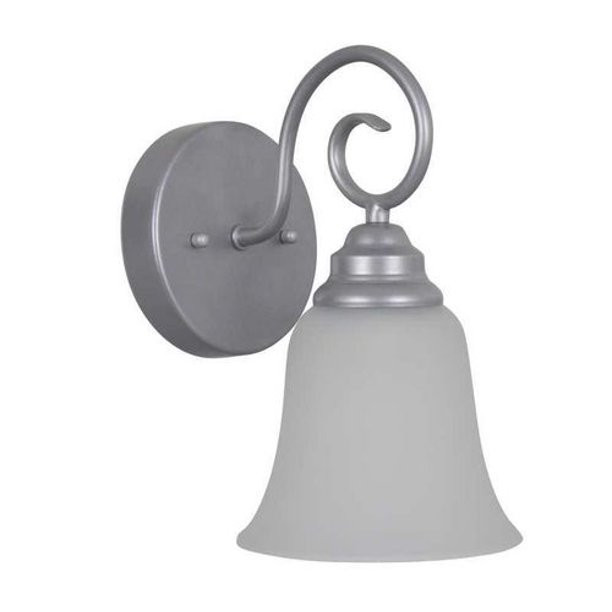 Lampe de salle de bain à 1 lumière, motif parchemin - argenté