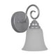 Lampe de salle de bain à 1 lumière, motif parchemin - argenté – image 1 sur 2