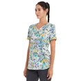 thumbnail image 3 of Scrubstar Women's Superbloom V-Neck Print Scrub Top ​, 3 of 5