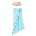 thumbnail image 1 of Madden NYC Women's Straw Visor and Pareo 2-Piece Set, 1 of 2