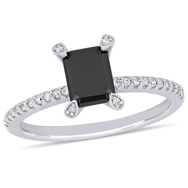 Asteria 1-1/10 Carat T.W. Black and White Diamond 10K White Gold ...