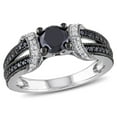 thumbnail image 1 of Asteria 1 Carat T.W. Black and White Diamond Sterling Silver Loop Style Engagement Ring, 1 of 4