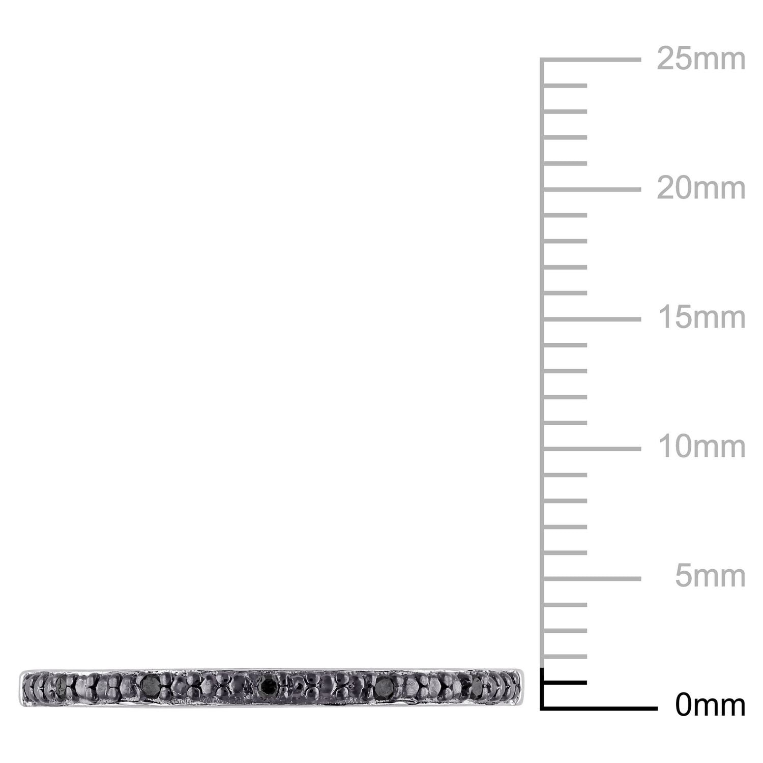 Asteria Black Diamond-Accent Sterling Silver Semi-Eternity Anniversary Ring