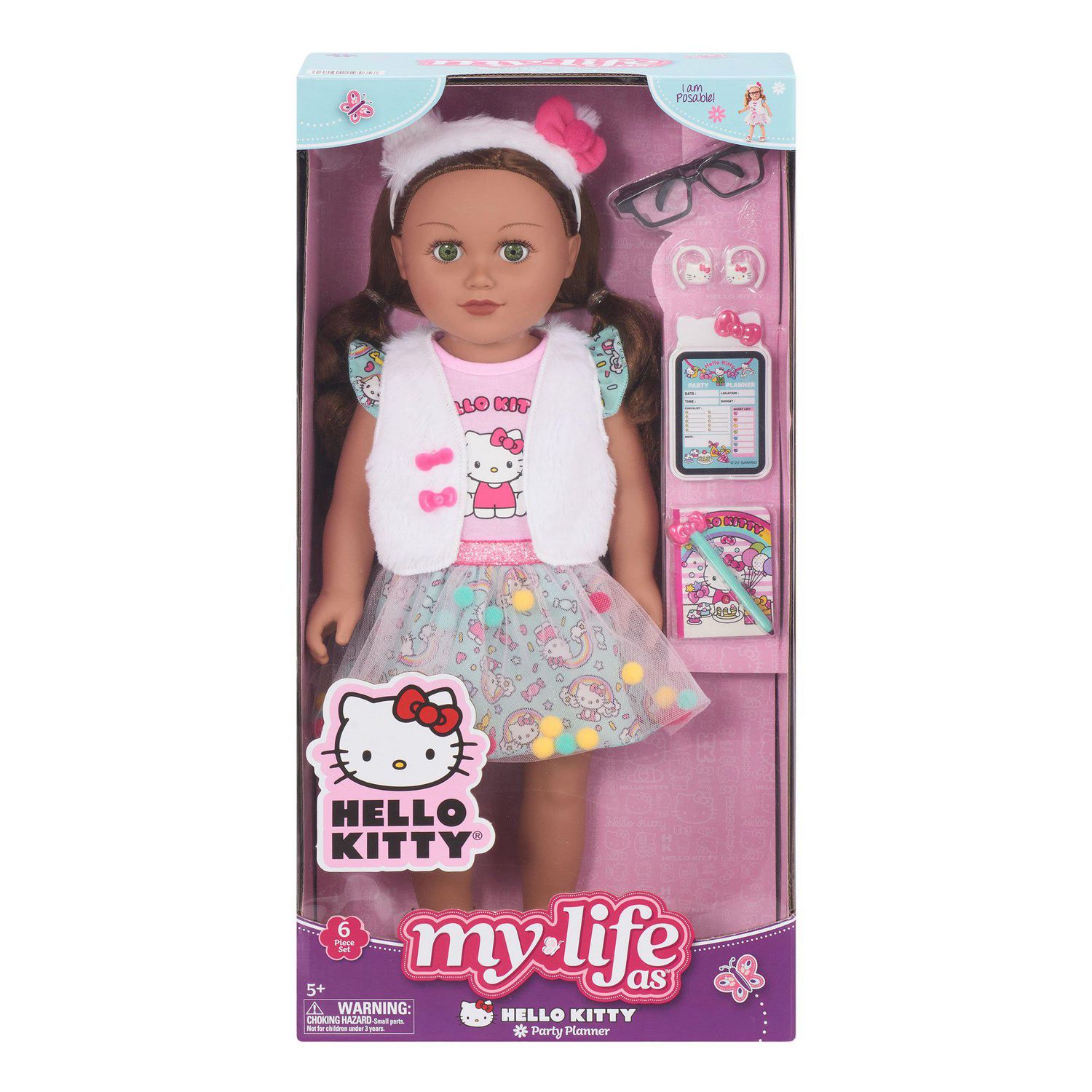 My Life As Hello Kitty Party Planner Poseable 18 Inch Doll, Light