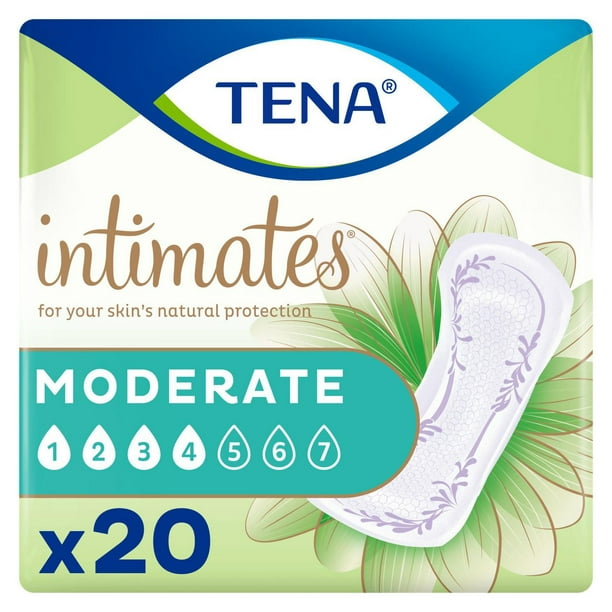 TENA Serviettes contre l’incontinence féminine - Absorption moyenne - Longueur régulière - 20 unités 20 u