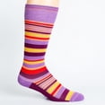 thumbnail image 1 of Dr. Johnny's Stripe Purple + Orange Cotton Compression Socks, 1 of 4