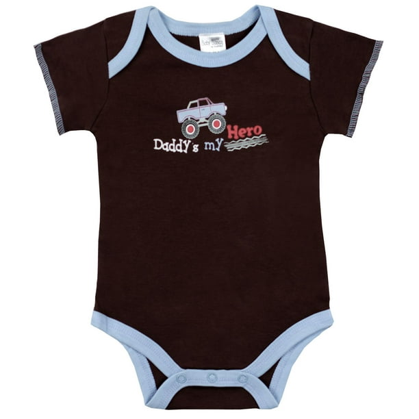 Kushies Cache-couche à manches courtes pour bébé - « Daddy's My Hero »