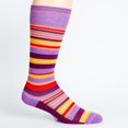 thumbnail image 1 of Dr. Johnny's Stripe Purple + Orange Cotton Compression Socks, 1 of 4
