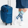thumbnail image 3 of Dr. Johnny's Stripe Navy + Teal Cotton Compression Socks, 3 of 3