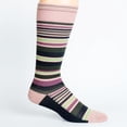 thumbnail image 1 of Dr. Johnny's Stripe Black + Pink Cotton Compression Socks, 1 of 4