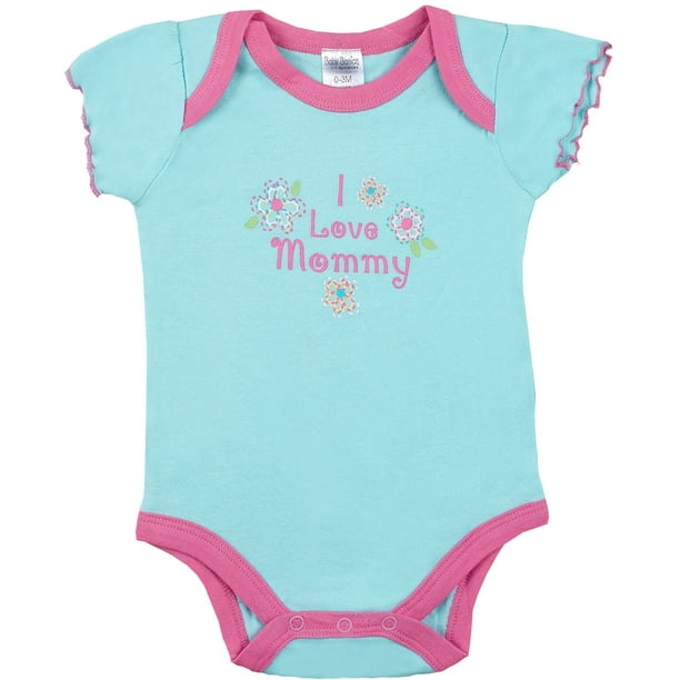 Kushies Cache-couche à manches courtes pour bébé - « I Love Mommy »