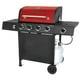 Gril barbecue au gaz à 4 brûleurs avec couvercle rouge de Backyard Grill - GBC1646WRBD-C – image 1 sur 6