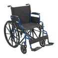 thumbnail image 1 of Fauteuil roulant strié de bleu de Drive Medical avec accoudoirs basculant vers l'arrière et repose-pieds rabattables de 45,72 cm (18 po), 1 of 6