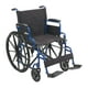 Fauteuil roulant strié de bleu de Drive Medical avec accoudoirs basculant vers l'arrière et repose-pieds rabattables de 45,72 cm (18 po) – image 1 sur 6
